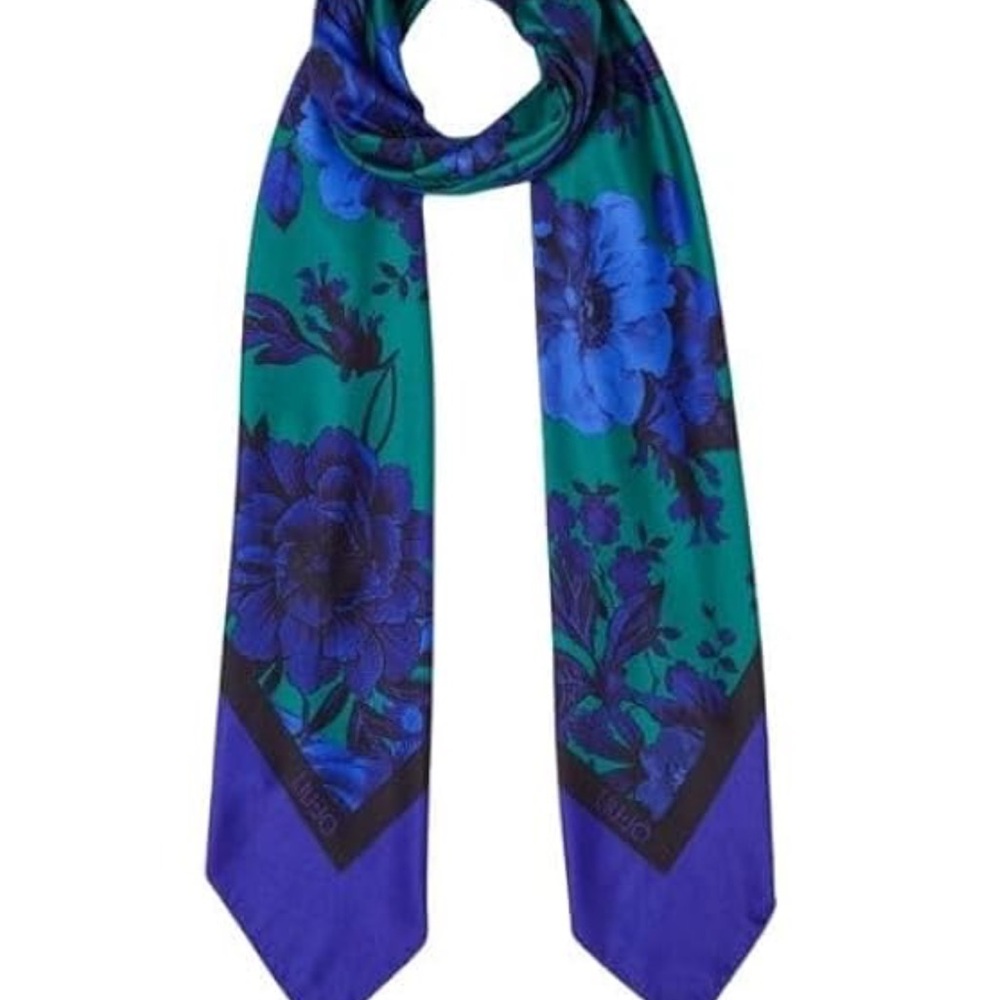 Liu Jo Vibrant Blue and Green Floral Scarf